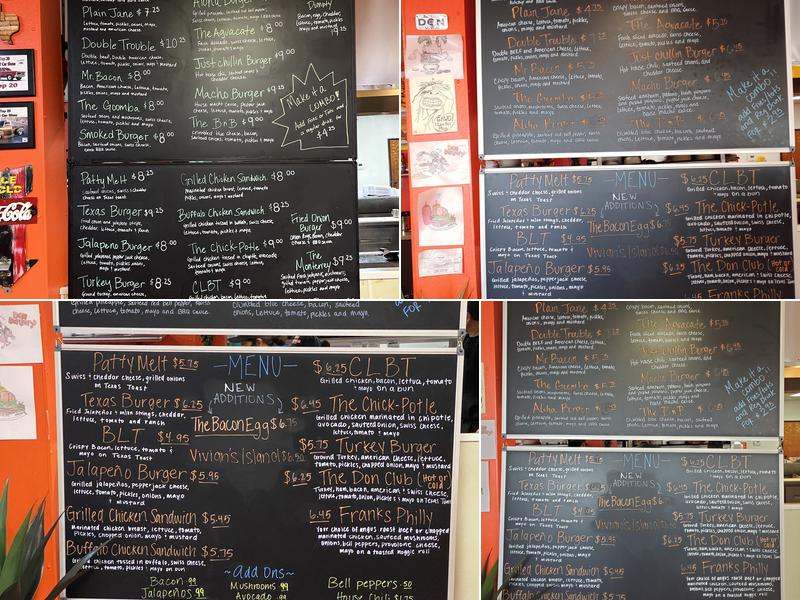Don Burger Menu