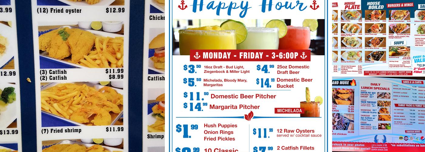 Super Shack Menu