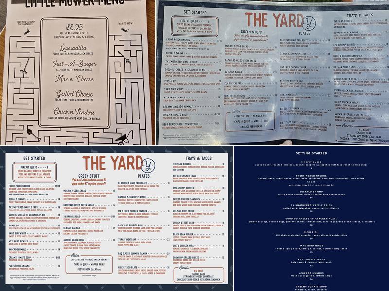 The Yard McKinney TX Menu