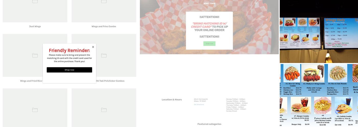WING TOWN Menu