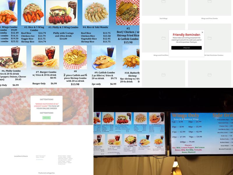 WING TOWN Menu