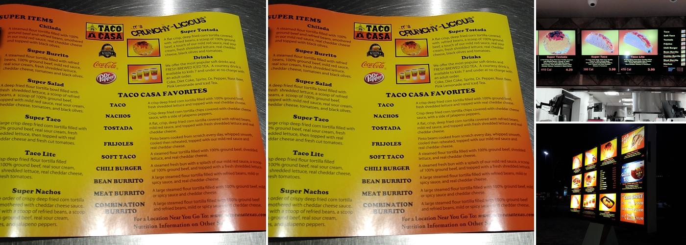 Taco Casa Menu
