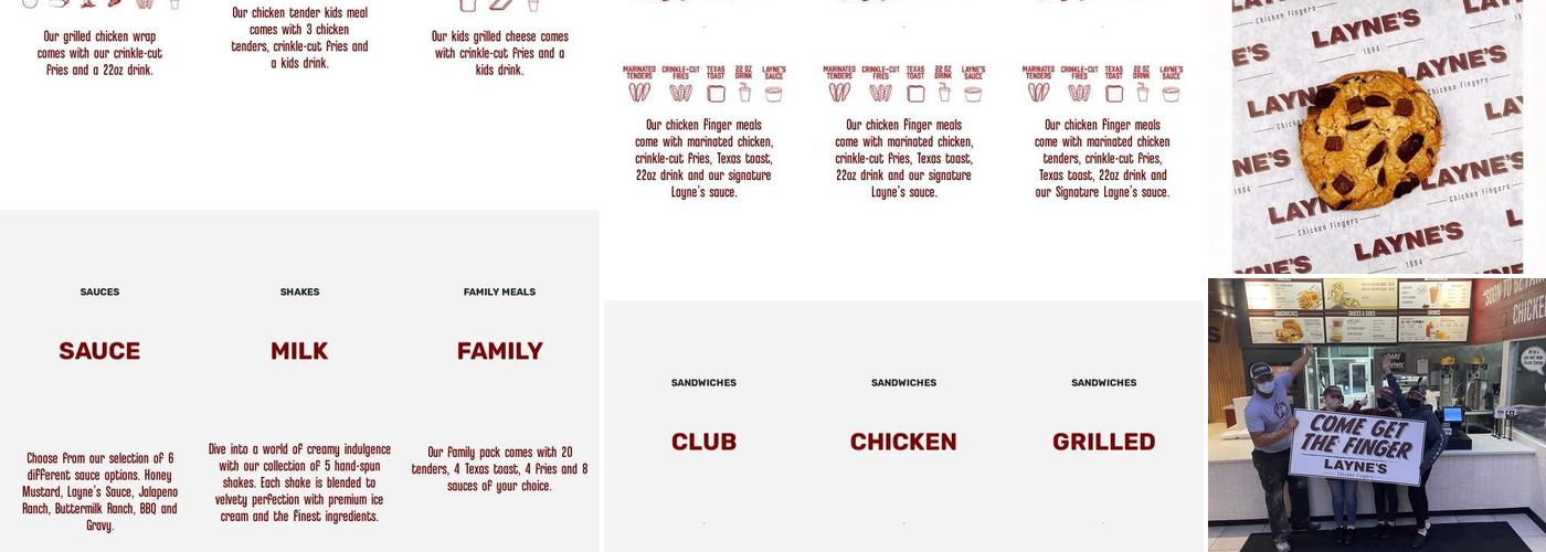 Layne's Chicken Fingers Menu