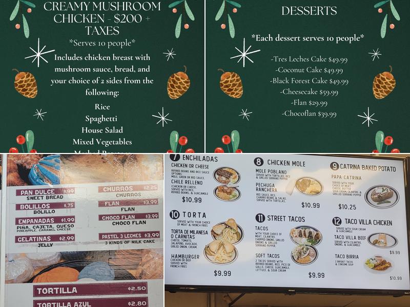 Catrina Grill Mexican Kitchen and Bakery Menu