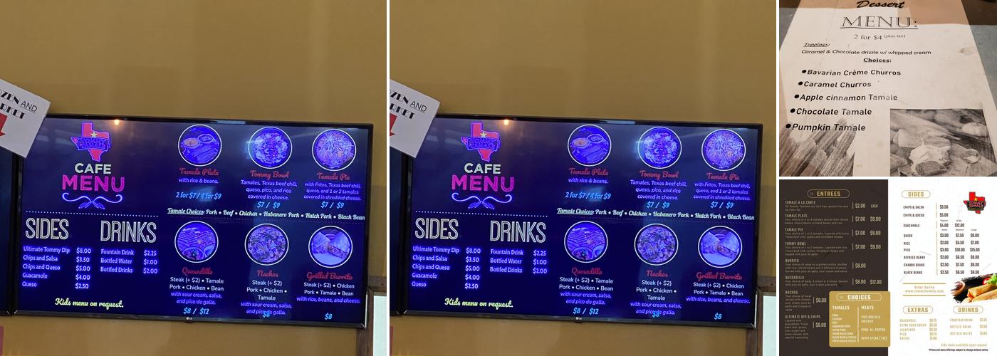 Tommy Tamale Market & Cafe Menu