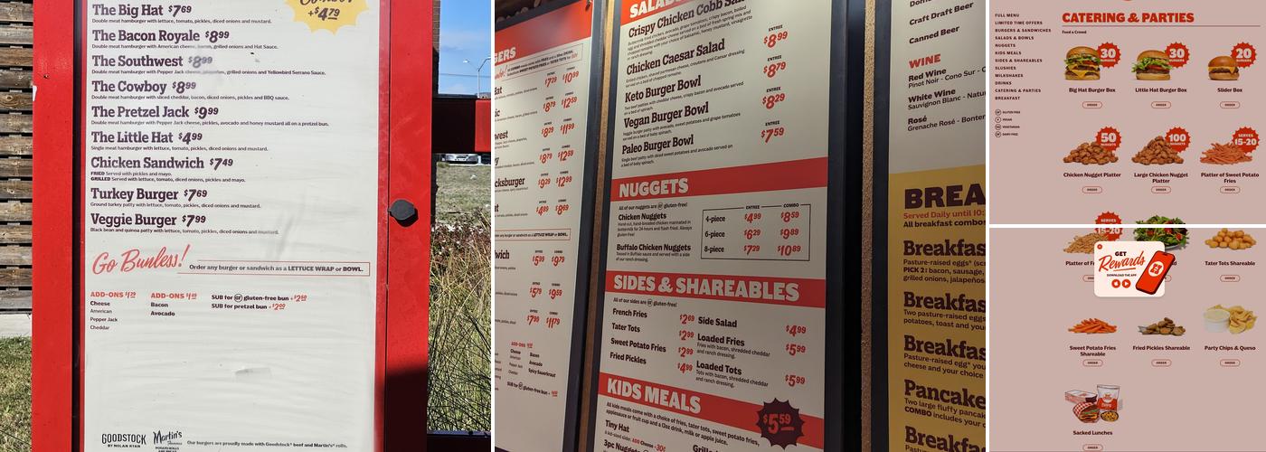 Hat Creek Burger Company Menu