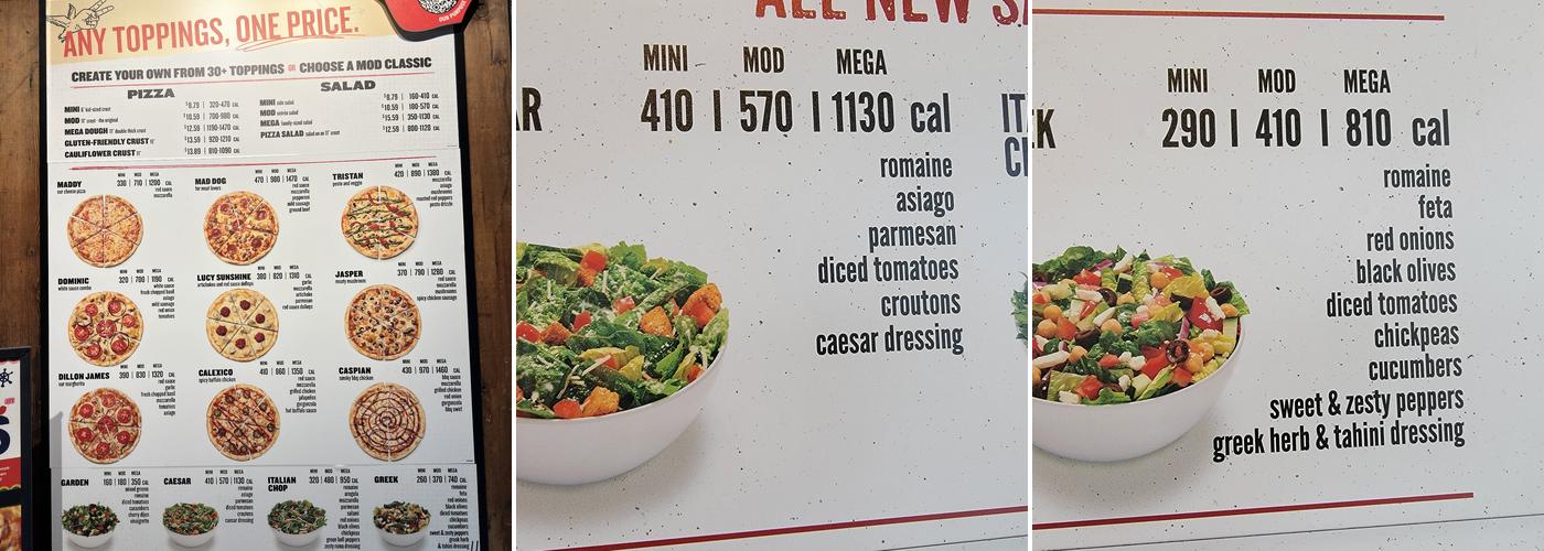 MOD Pizza Menu