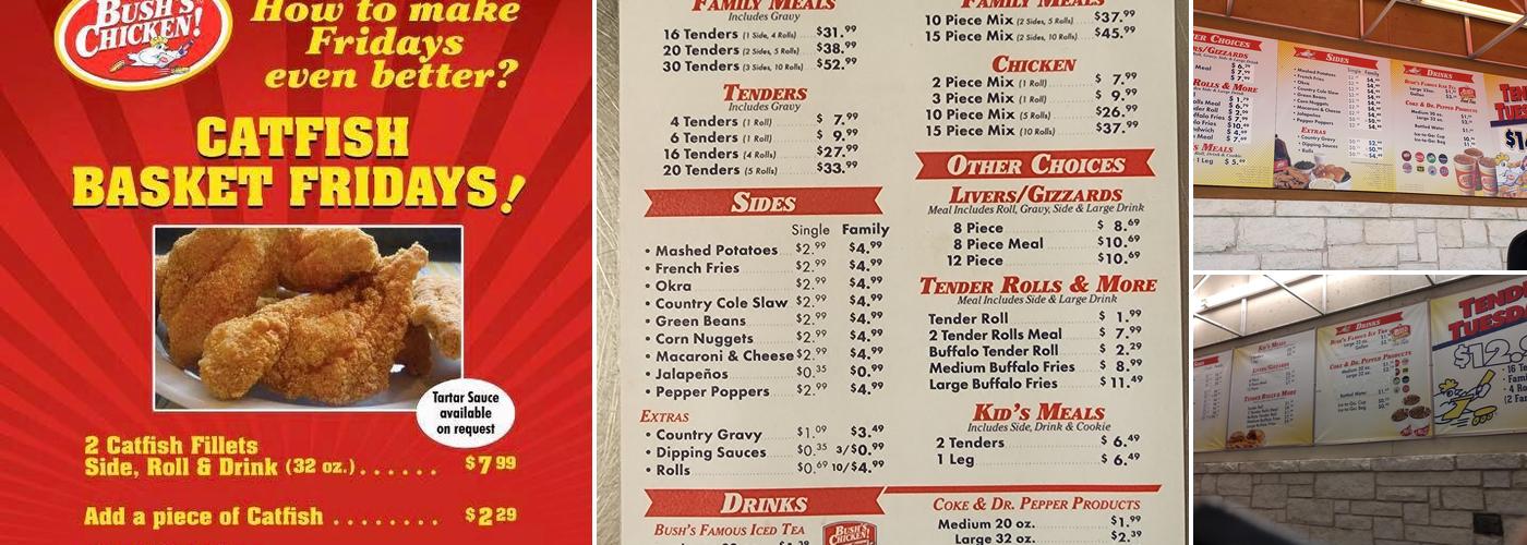 Bush's Chicken Menu
