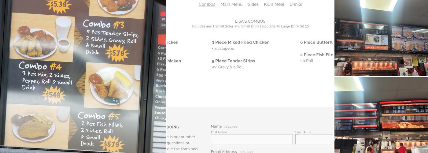 Lisa's Chicken Menu