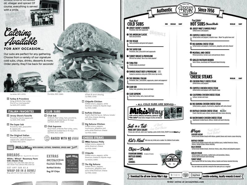 Jersey Mike's Subs Menu