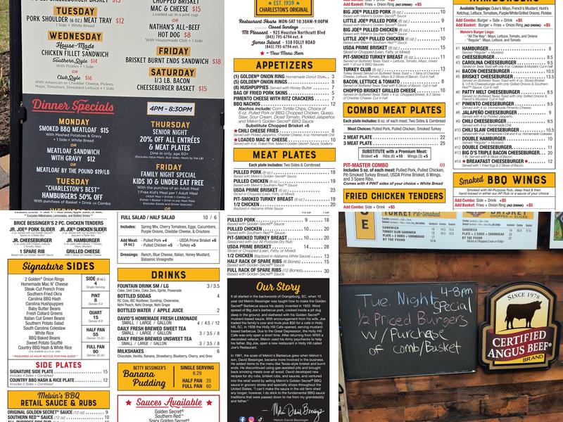 Melvin's BBQ - James Island Menu