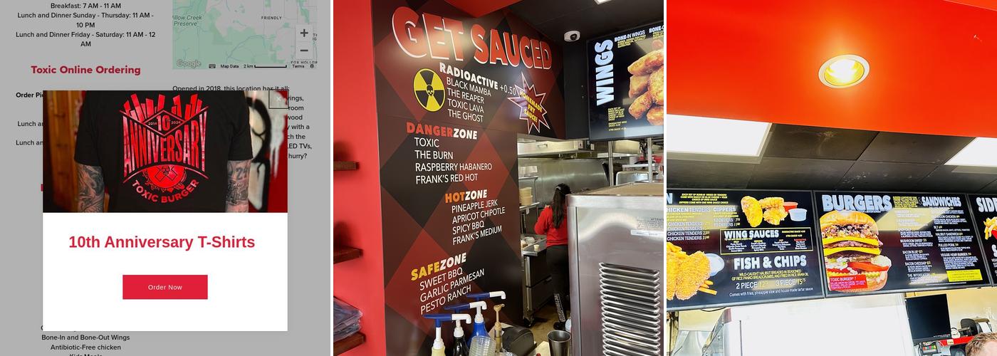 Toxic Burger Menu