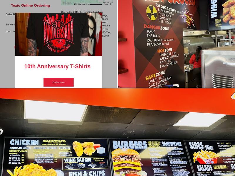 Toxic Burger Menu