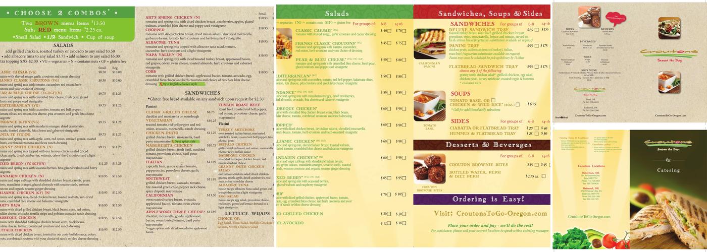 Croutons Bend Menu