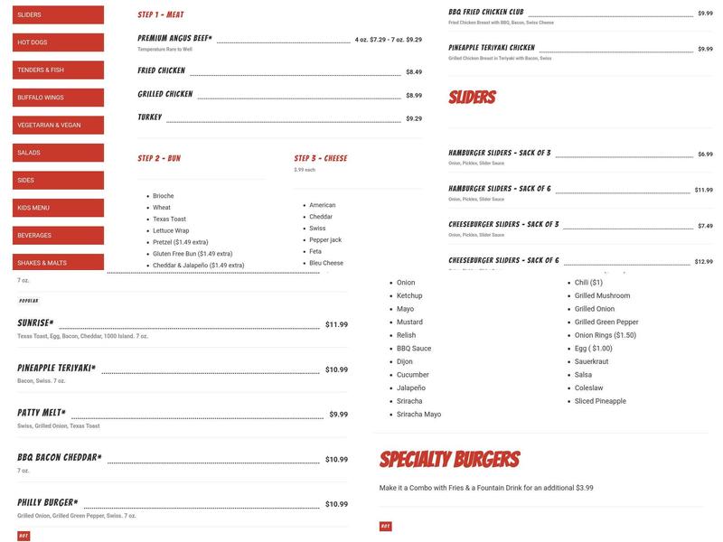 The Burger Shack- Ashburn Menu