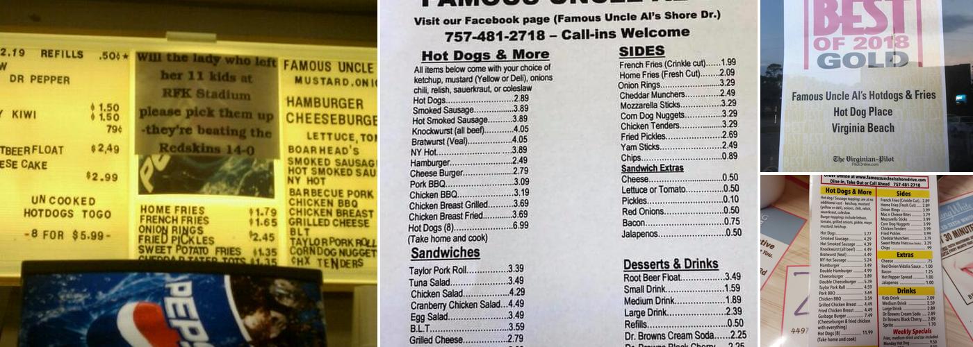 Famous Uncle Al's Menu