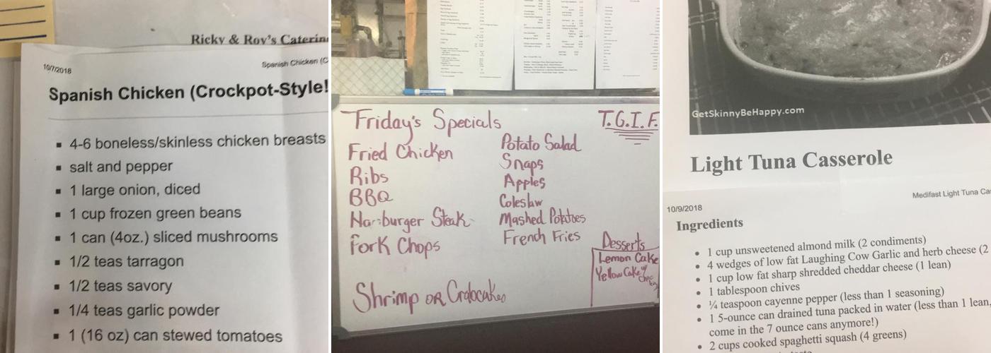 Roy's & Ricky's Catering Menu
