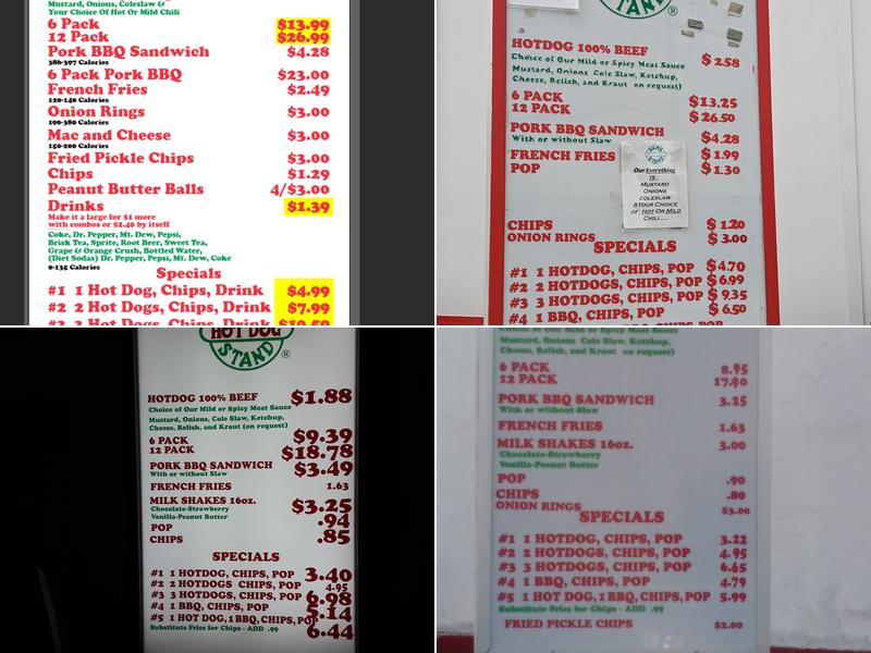 Sam's Hot Dogs of Harrisonburg Menu