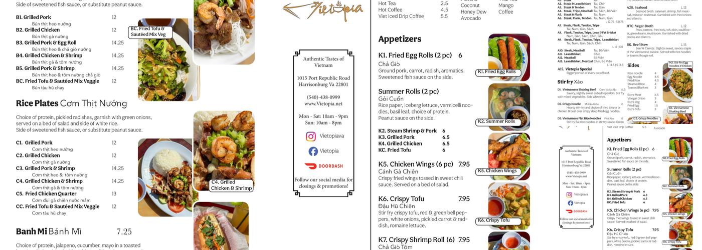 Vietopia Menu