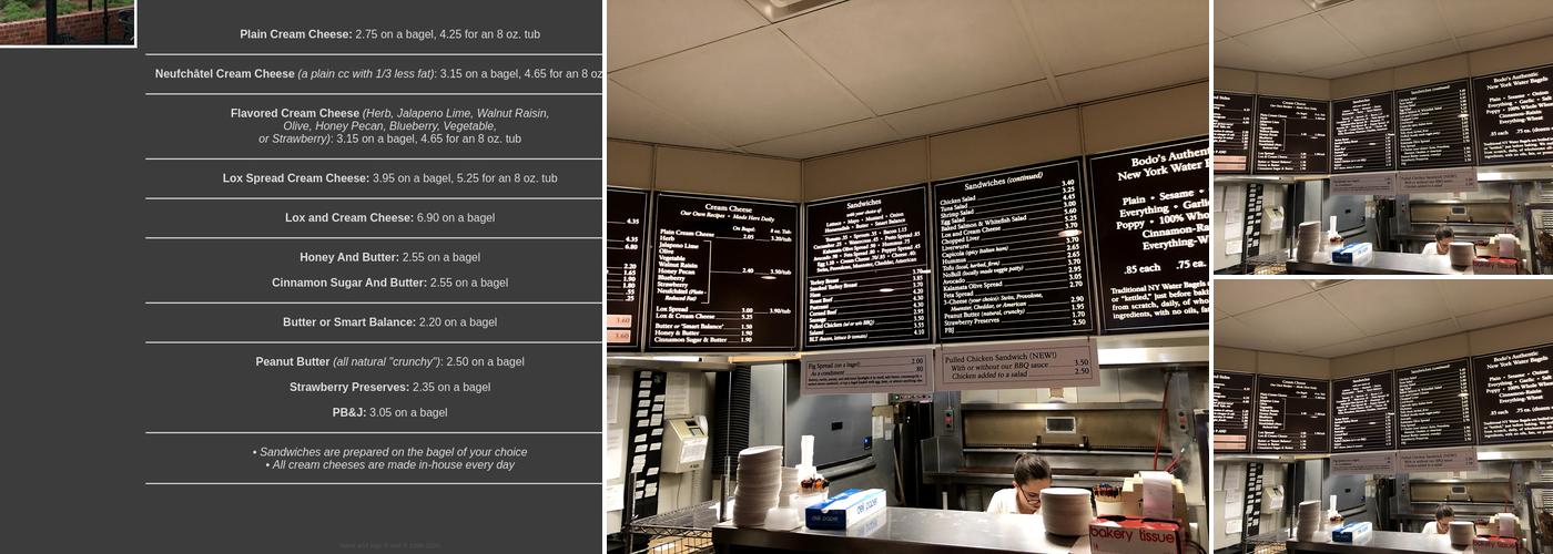 Bodo's Bagels Menu