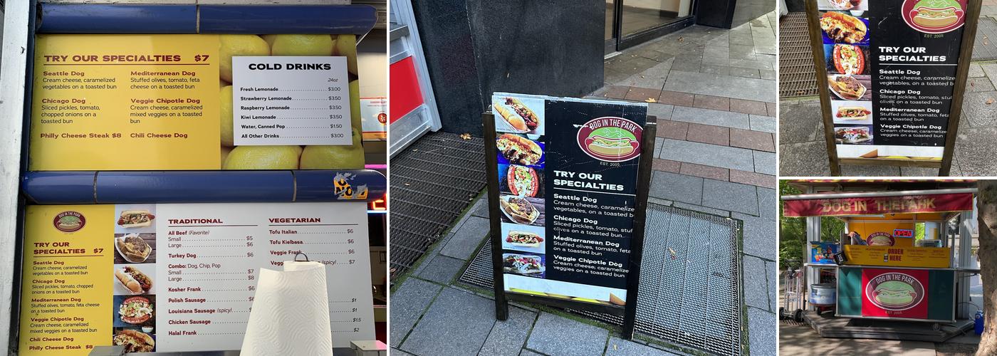 Dog In the Park Menu