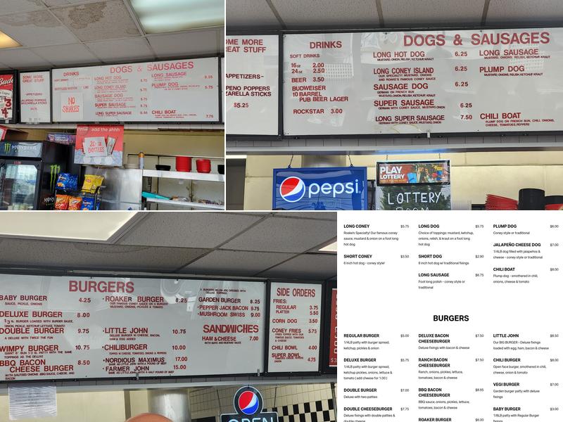 Roake's Menu
