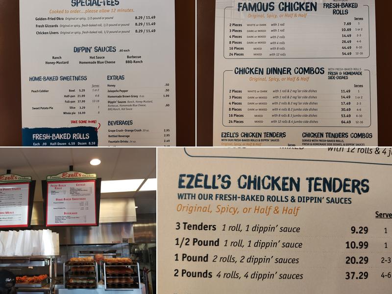 Ezell's Famous Chicken Menu