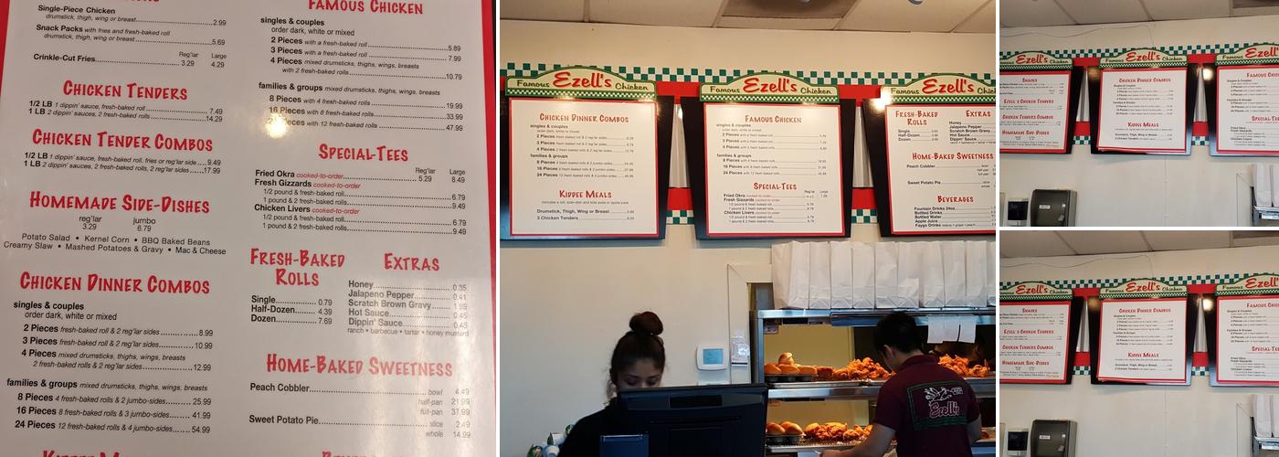 Ezell's Famous Chicken Menu