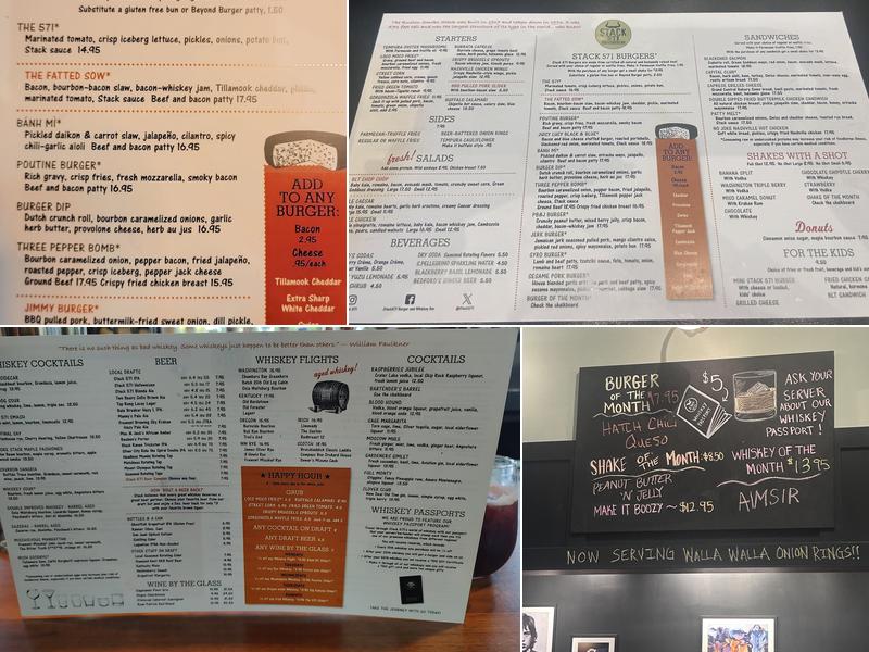 Stack 571 Burger and Whiskey Bar - Olympia Menu