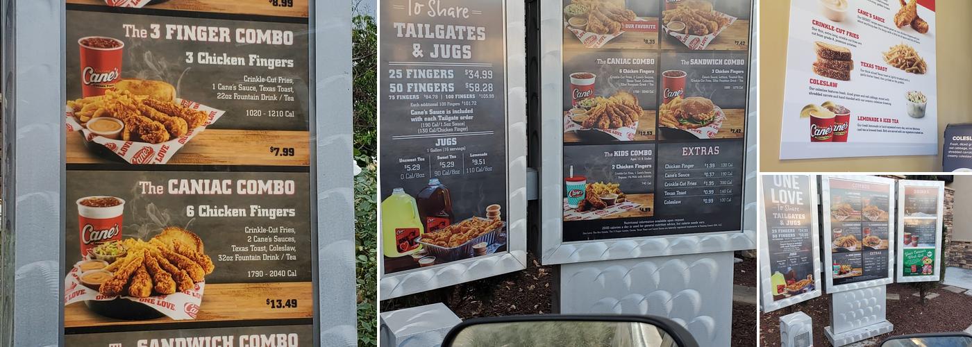 Raising Cane's Chicken Fingers Menu