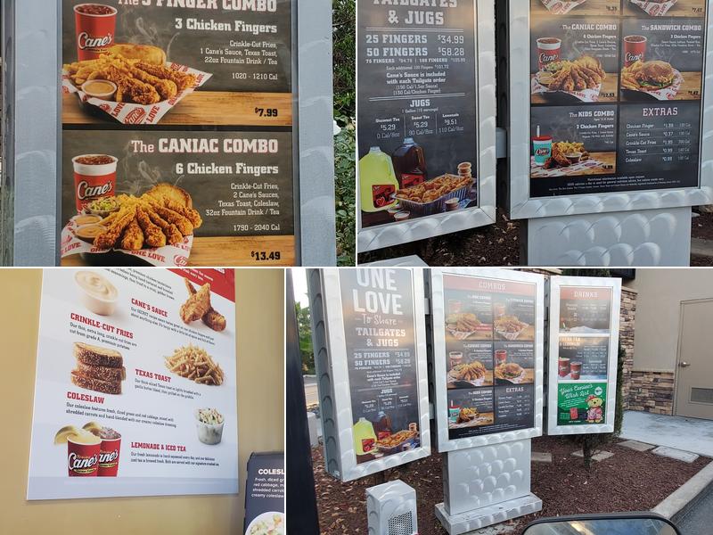 Raising Cane's Chicken Fingers Menu