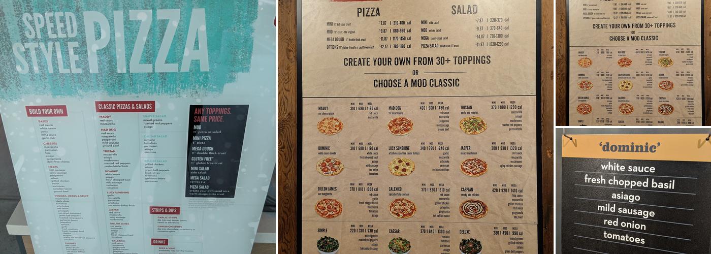 MOD Pizza Menu