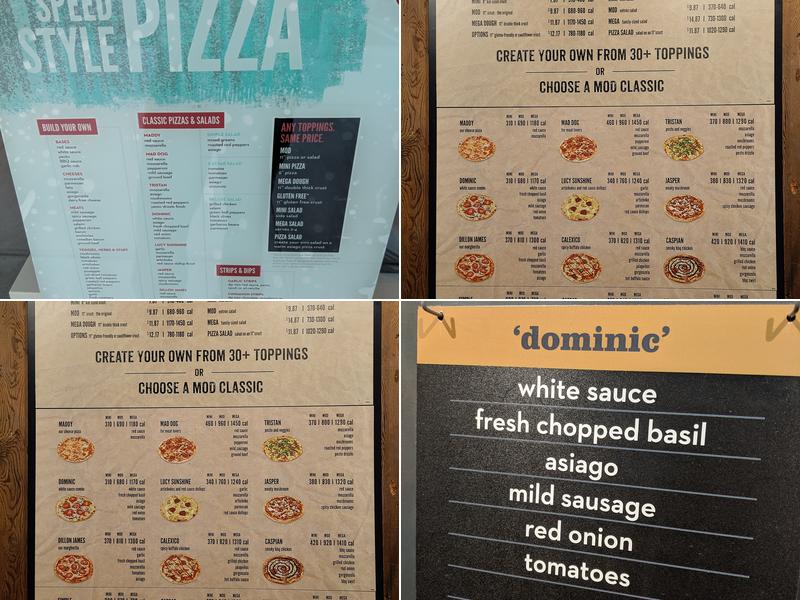 MOD Pizza Menu
