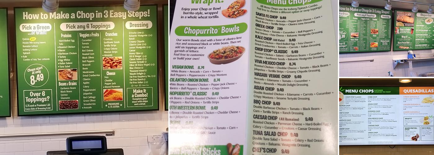 Chop Stop Menu