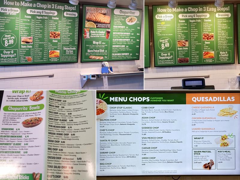 Chop Stop Menu