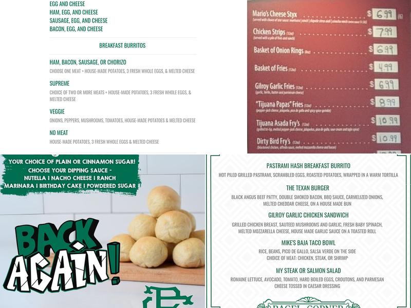 Bagel Corner Menu