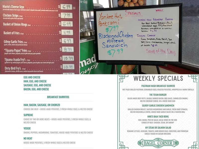 Bagel Corner Menu