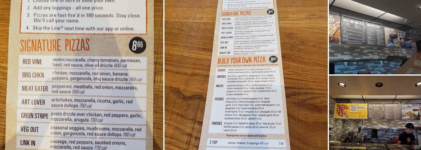 Blaze Pizza Menu