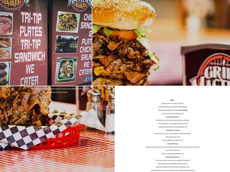 Grill Masters BBQ Menu