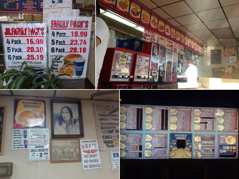 Tom's Famous Hamburgers Menu