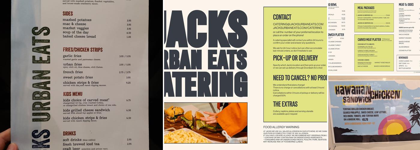 Jack's Urban Eats Menu