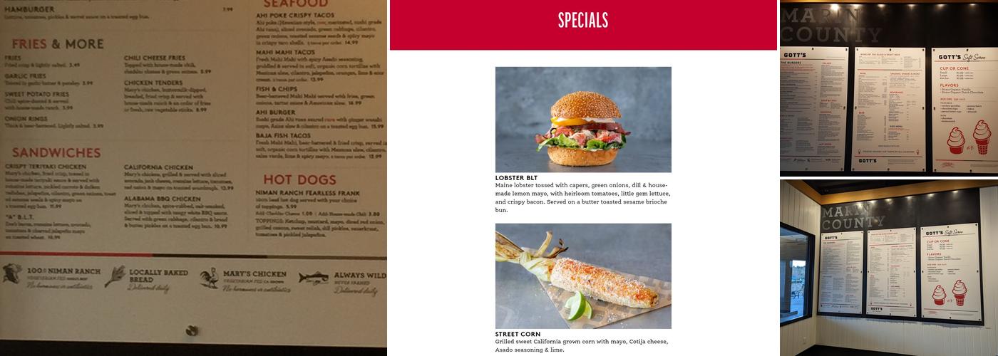 Gott's Roadside Menu