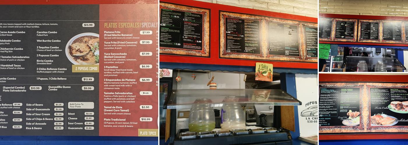 Pupusería La Chicana Menu