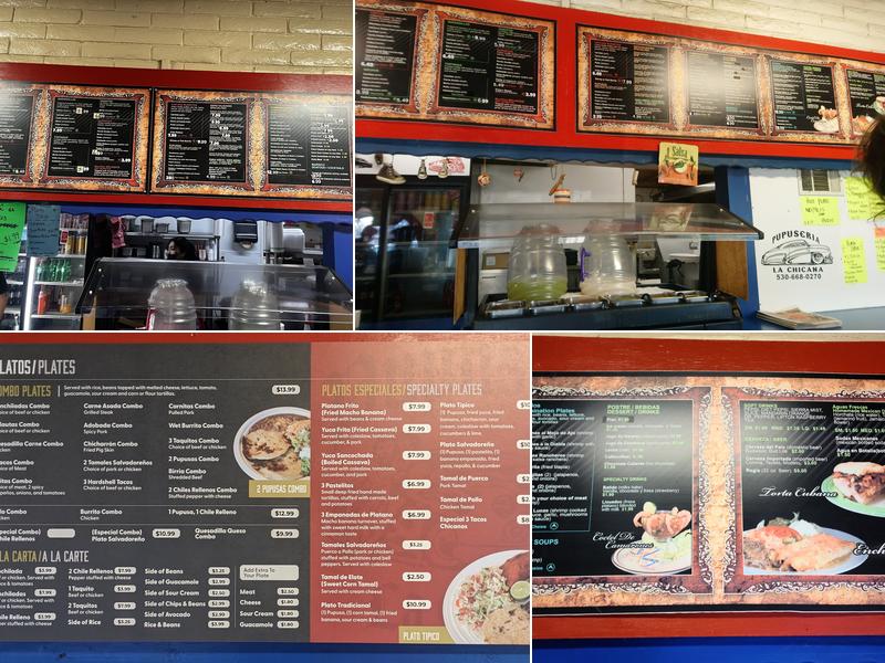 Pupusería La Chicana Menu