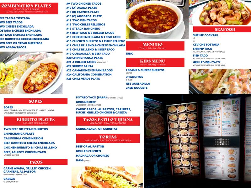Castañeda's Mexican Food Menu
