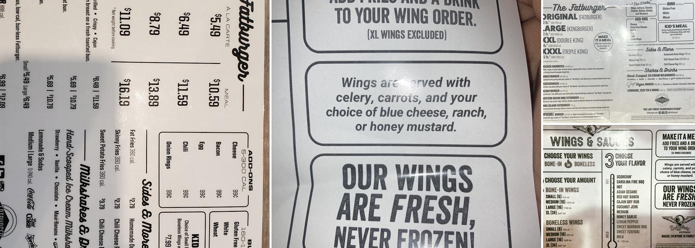 Fatburger & Buffalo's Express Menu