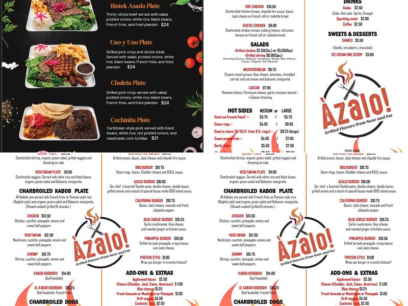 Azalo! Menu