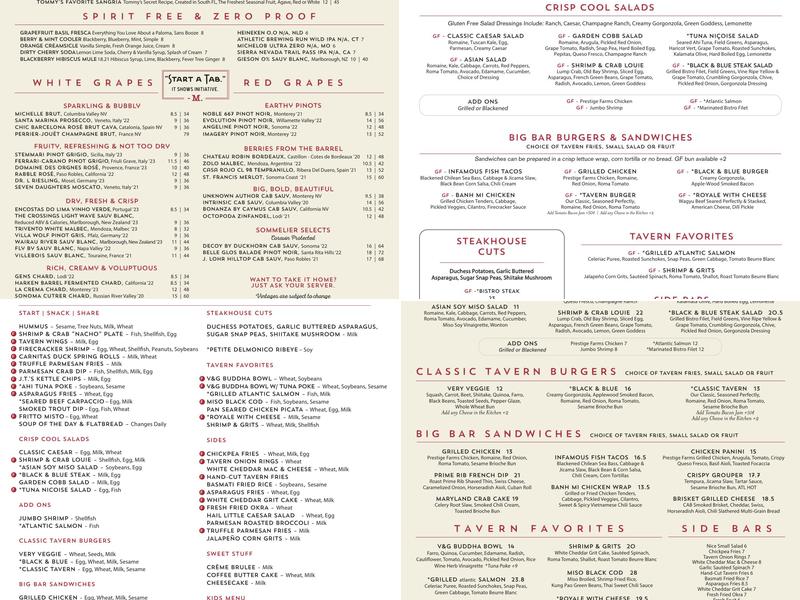 Marlow's Tavern Menu