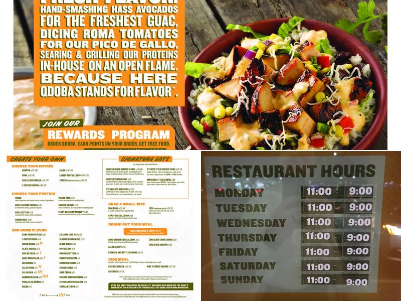 QDOBA Mexican Eats Menu