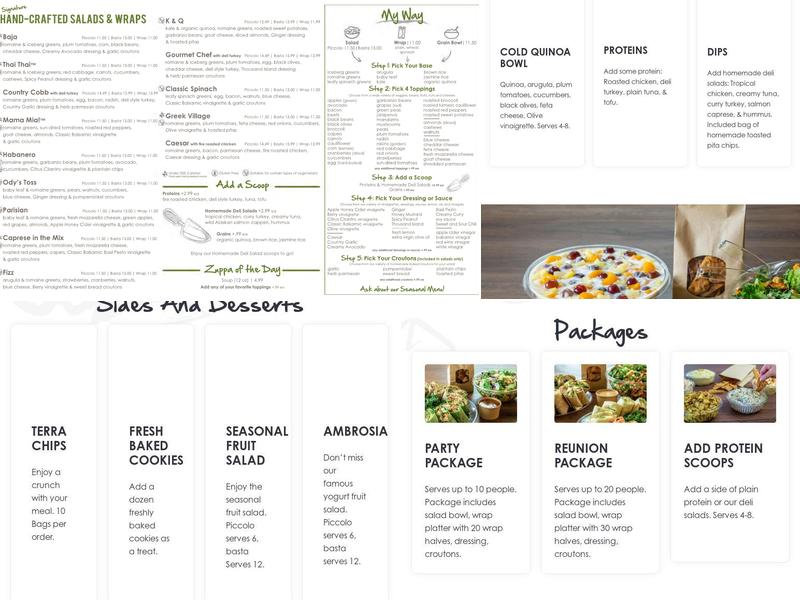 Giardino Gourmet Salads Menu